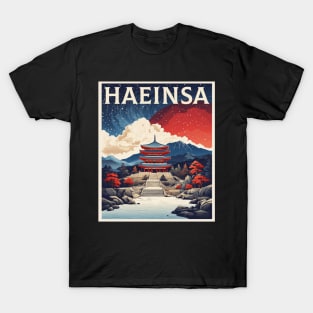 Haeinsa South Korea Starry Night Travel Tourism Retro Vintage T-Shirt